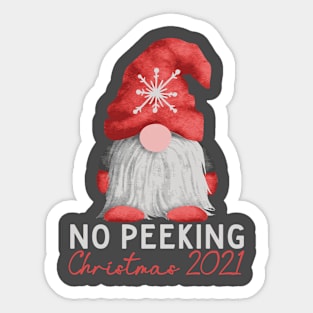 No Peeking: Christmas 2021 Gnome Sticker